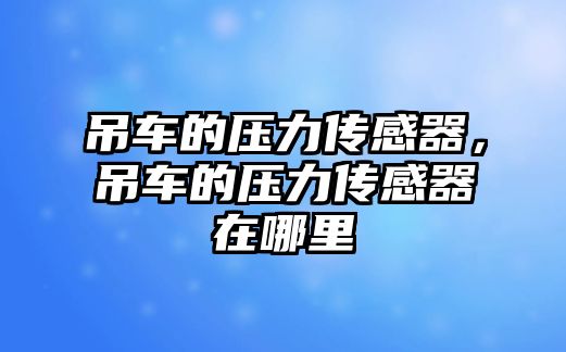 吊車的壓力傳感器，吊車的壓力傳感器在哪里