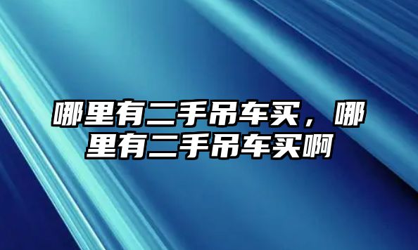 哪里有二手吊車買，哪里有二手吊車買啊