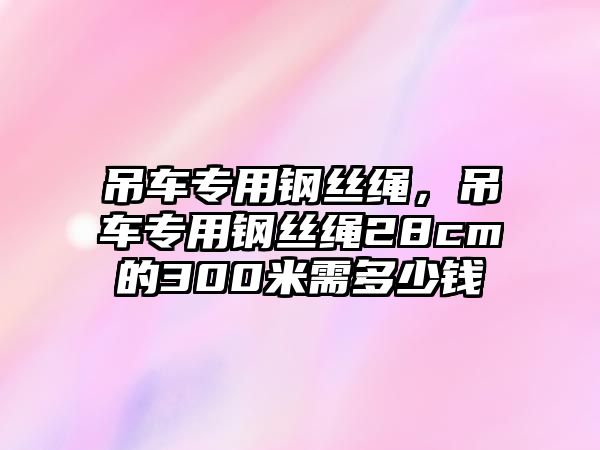 吊車專用鋼絲繩，吊車專用鋼絲繩28cm的300米需多少錢