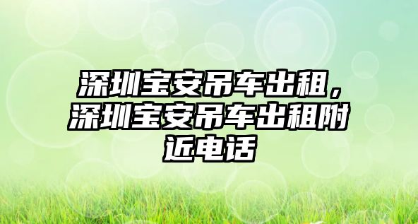 深圳寶安吊車出租，深圳寶安吊車出租附近電話