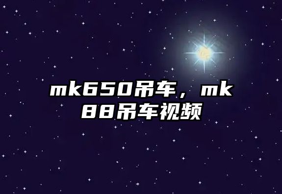 mk650吊車(chē)，mk88吊車(chē)視頻