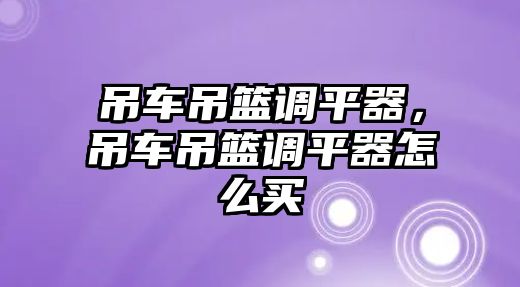 吊車吊籃調平器，吊車吊籃調平器怎么買