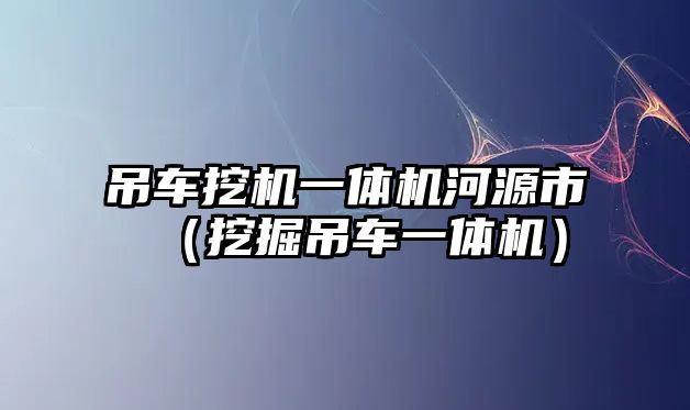 吊車挖機(jī)一體機(jī)河源市（挖掘吊車一體機(jī)）