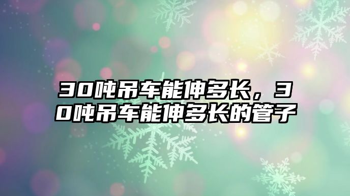 30噸吊車能伸多長，30噸吊車能伸多長的管子