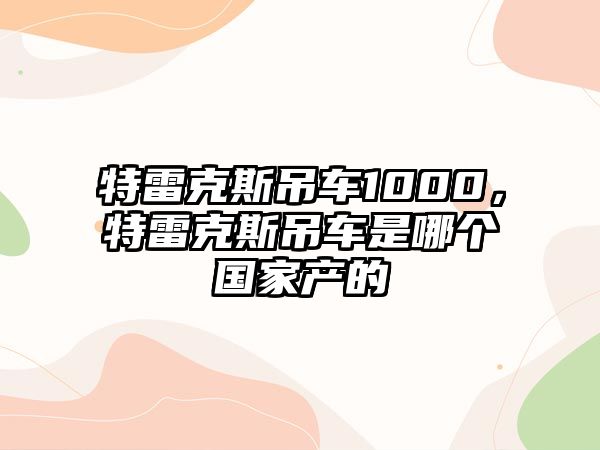 特雷克斯吊車1000，特雷克斯吊車是哪個國家產(chǎn)的