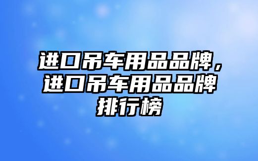 進口吊車用品品牌，進口吊車用品品牌排行榜