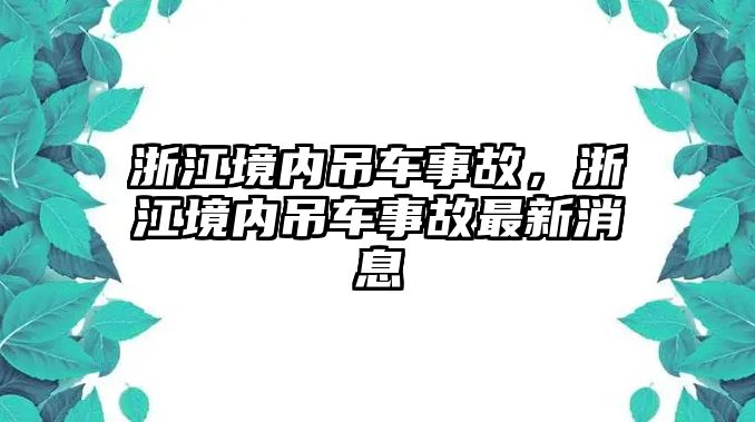 浙江境內(nèi)吊車事故，浙江境內(nèi)吊車事故最新消息