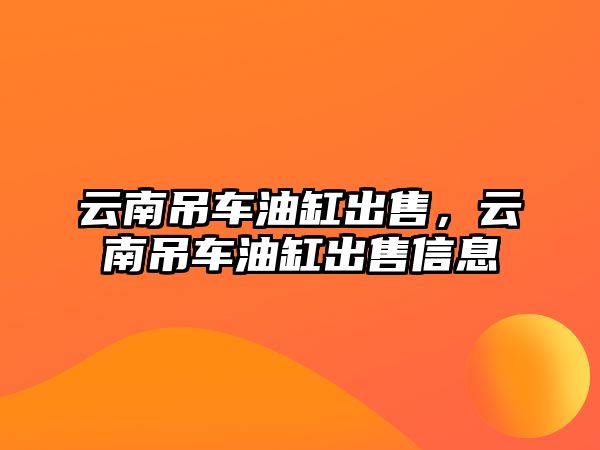 云南吊車油缸出售，云南吊車油缸出售信息