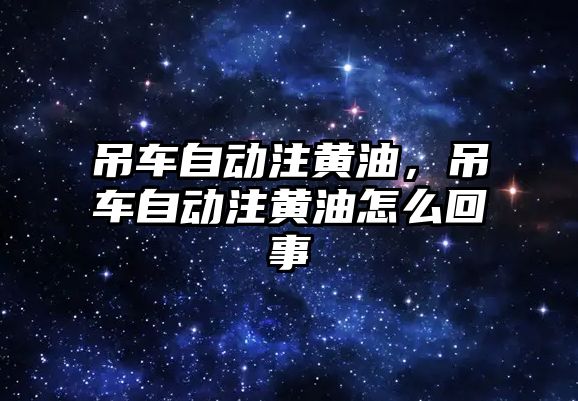 吊車自動注黃油，吊車自動注黃油怎么回事