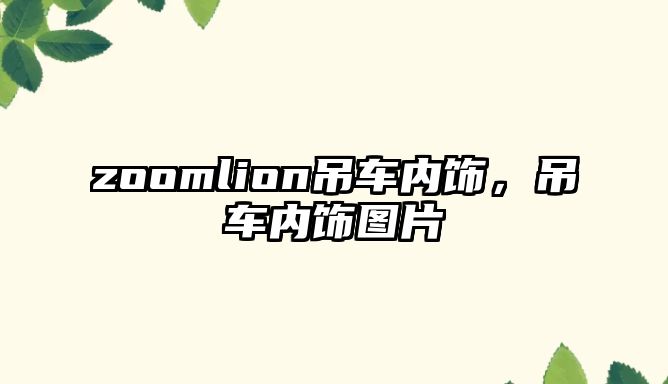 zoomlion吊車內(nèi)飾，吊車內(nèi)飾圖片