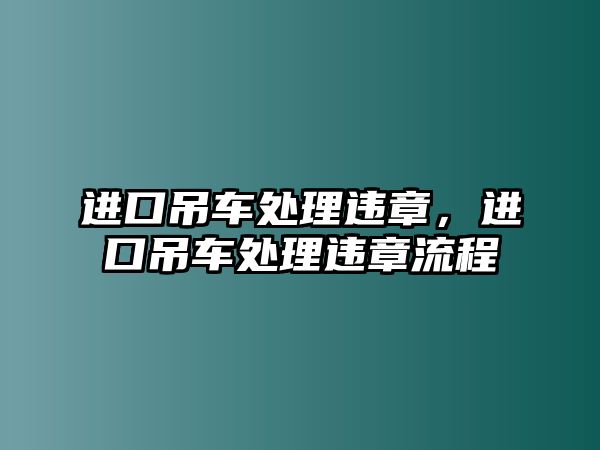 進(jìn)口吊車處理違章，進(jìn)口吊車處理違章流程