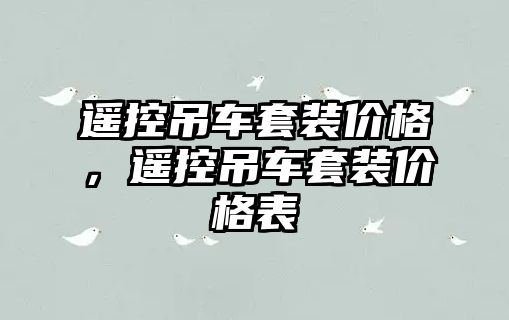 遙控吊車套裝價格，遙控吊車套裝價格表