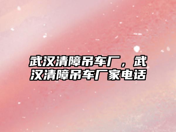 武漢清障吊車廠，武漢清障吊車廠家電話