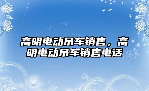 高明電動吊車銷售，高明電動吊車銷售電話