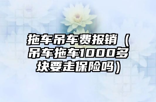 拖車吊車費報銷（吊車拖車1000多塊要走保險嗎）