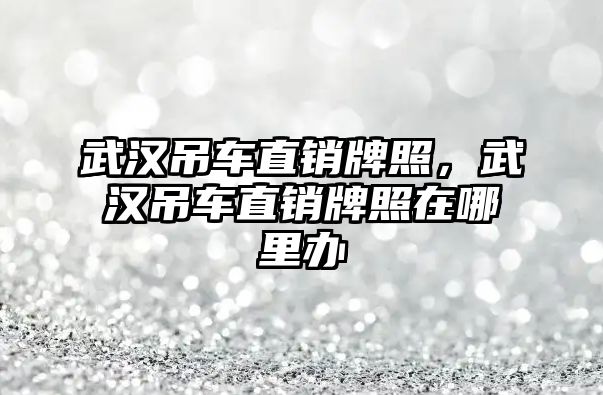 武漢吊車直銷牌照，武漢吊車直銷牌照在哪里辦