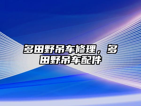 多田野吊車修理，多田野吊車配件