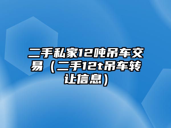 二手私家12噸吊車交易（二手12t吊車轉(zhuǎn)讓信息）