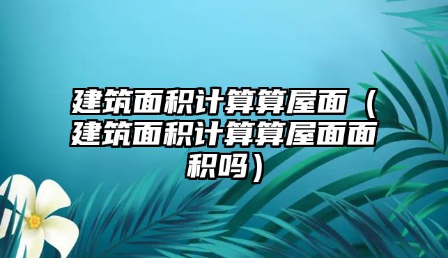 建筑面積計算算屋面（建筑面積計算算屋面面積嗎）