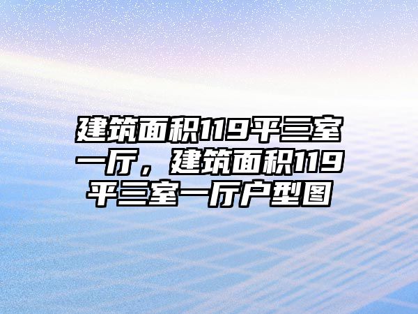 建筑面積119平三室一廳，建筑面積119平三室一廳戶型圖