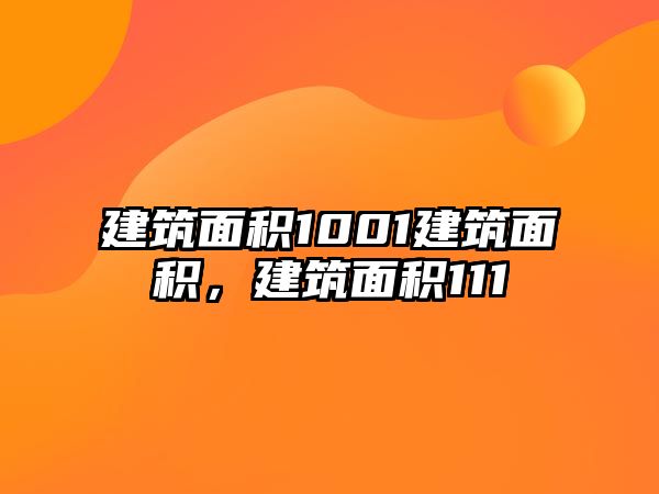 建筑面積1001建筑面積，建筑面積111