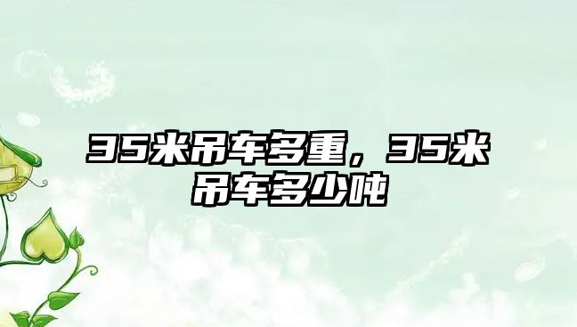 35米吊車多重，35米吊車多少噸