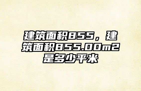 建筑面積855，建筑面積855.00m2是多少平米