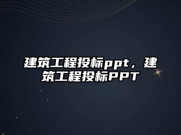 建筑工程投標(biāo)ppt，建筑工程投標(biāo)PPT