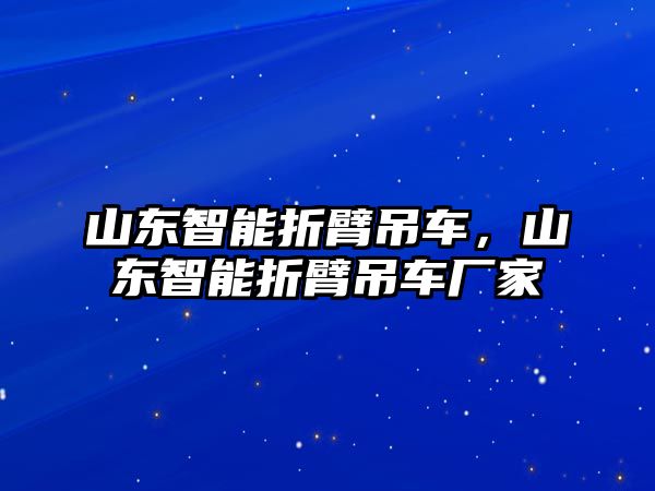 山東智能折臂吊車，山東智能折臂吊車廠家